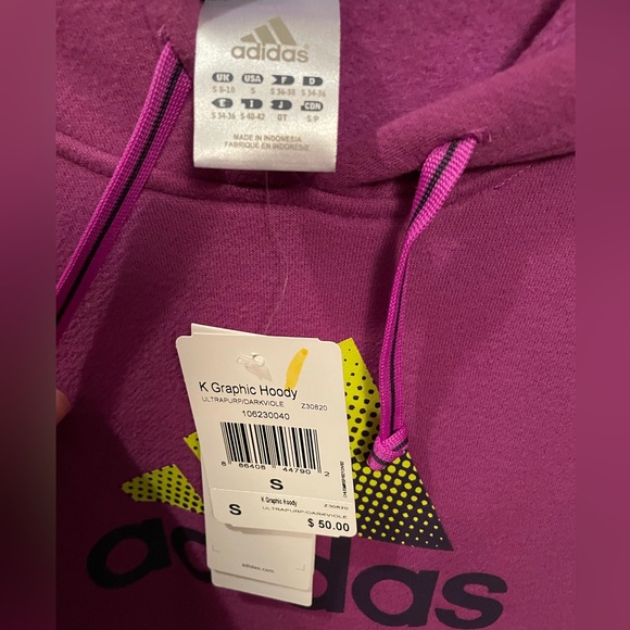 Adidas women’s hoodie. Small. Purple. New with tags - Picture 2 of 3